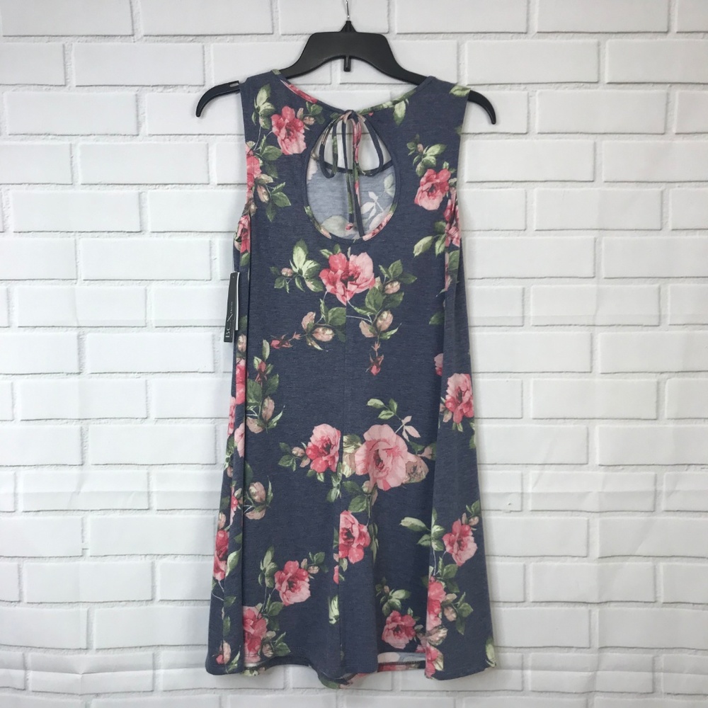 BCX Juniors Dress Tie Back A Line Floral Pattern - Picture 4 of 4